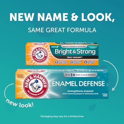 ARM & HAMMER Enamel Defense Toothpaste, Crisp Mint 4.3 oz (Pack of 4) - image 5