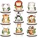 Kigley 18 Pcs Jungle Animals Safari Baby Shower Decorations Wooden Jungle Party Decorations Safari Centerpieces for Tables Forest Animals Shapes Table Topper for Kids Camping Birthday Party Supplies