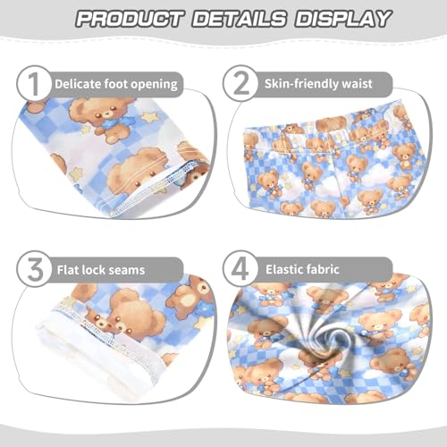 senya Girls Printed Leggings Yoga Pants Animal Bear Stars Pattern for Kids in 4t to 10 Years, 4T3