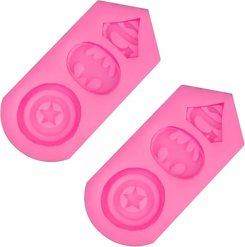 Molde de silicona de superhéroe, 2 moldes para fondant, moldes de caramelo y chocolate