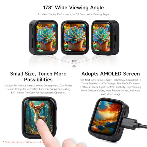 Waveshare ESP32-S3 1.8inch AMOLED Touch Display, Embedded with SH8601 Display Driver and FT3168 Capacitive Touch Chip, ESP32,32-bit LX7 Dual-core, 368×448 Pixels, Without Lithium Battery - Image 6