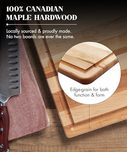 Tabla de cortar grande de arce canadiense Labell con ranura para jugos miniatura 2