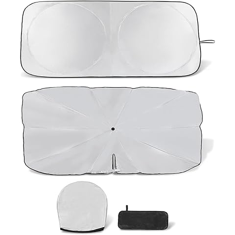 Retractable Windshield Sun Shade for car Windshield Sun Shade-Outfit (Sunshade+ Umbrella),99% UV Blocking,Long-Frequency and Short-Frequency Demand,Small(Sunshade 59.06