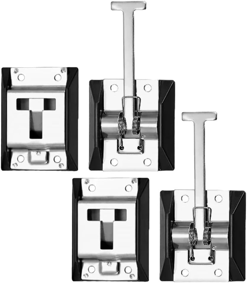 Stainless Steel Door Retainer Latch Entry Door Catch Latch Trailer Camping Car RV Door Holder T-Style Latch Catch Plate Hook ﻿(Iron Galvanized)