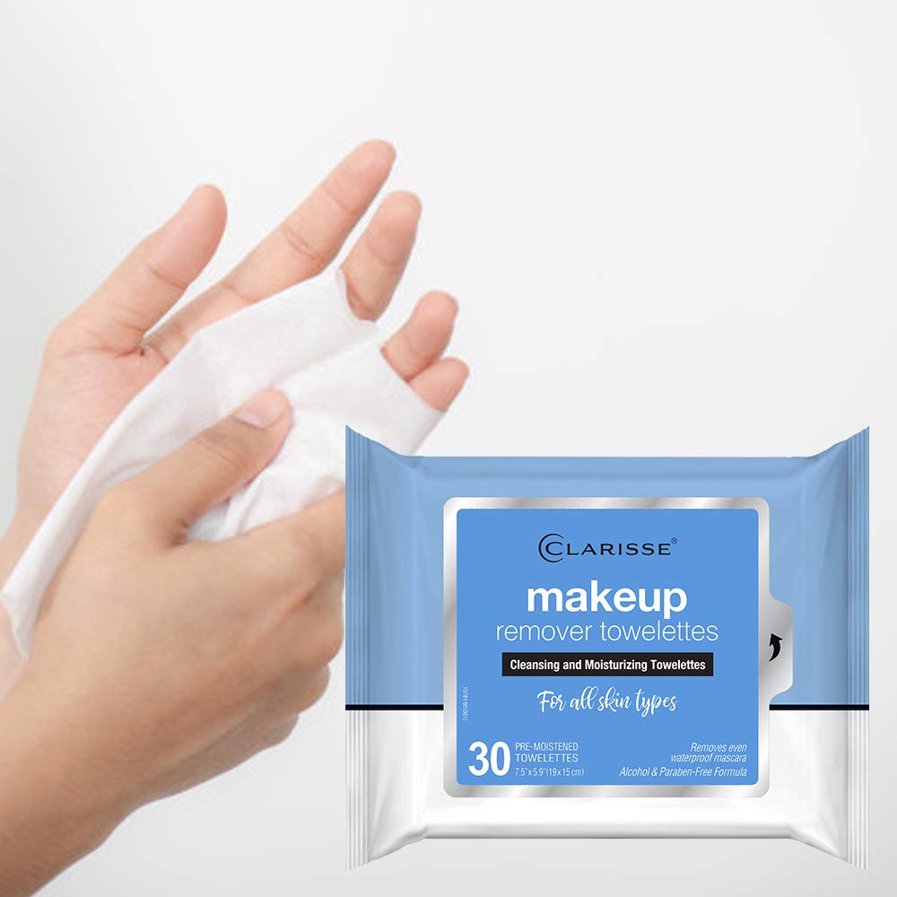 Clarisse 10781-12 Make Up Remover Cleansing and Moisturizing Towelettes, 30-Ct. - Quantity 1212