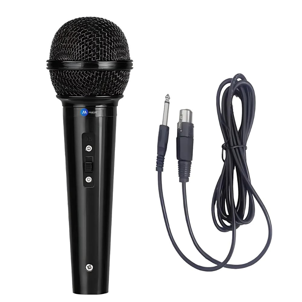 Maizic Smarthome Wired Microphone, Handheld Dynamic XLR Unidirectional Microphone with On/Off Switch, mic for Karoake | Speech | Stage | Wedding