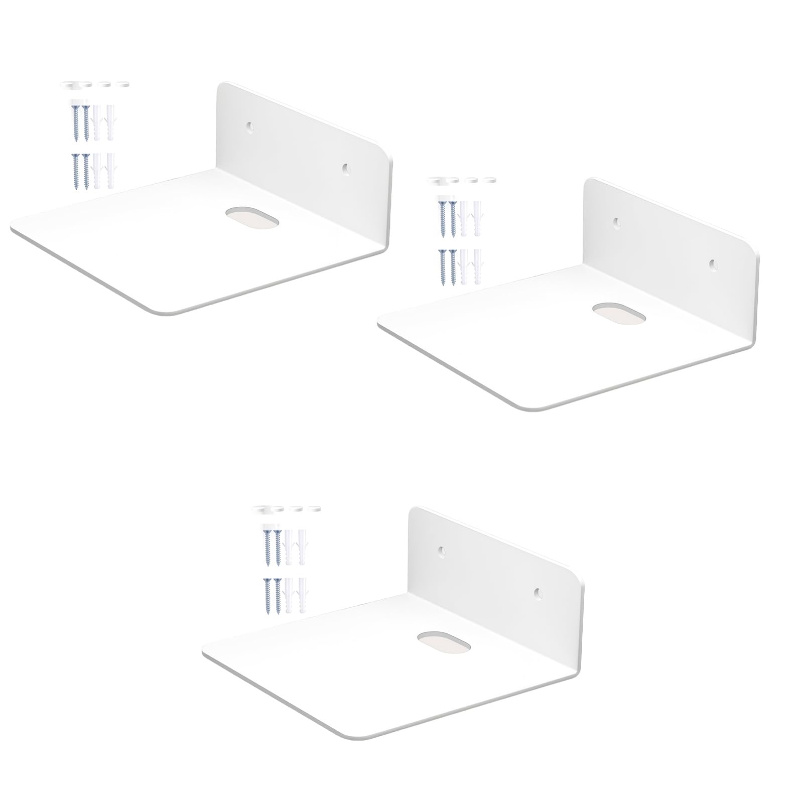 Tsophreniq Of 3 Small Speakers Floating Wall Shelf Acrylic Modern Storage Stand for Home Offices Decoration Space Saving Shelf