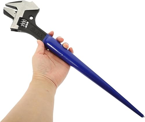 Juego de llaves de cola puntiaguda, resistentes, abiertas, ajustables, función reversible, 12 pulgadas con cabeza de martillo para reparación del