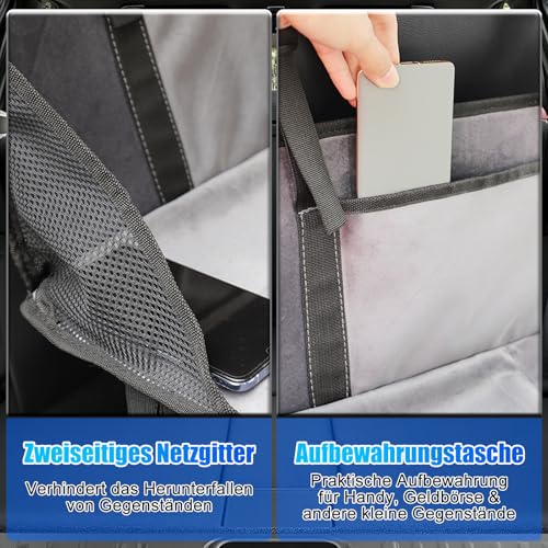 WODHMIEY Auto-Rücksitzverlängerung, Faltbare Rücksitzmatratzenverlängerung Aus Flanell, Tragbare Erweiterungsplatte Für Camping Und Schlafen, Universal Für SUVs, MPVs Und Kompakte Fahrzeuge Schwarz