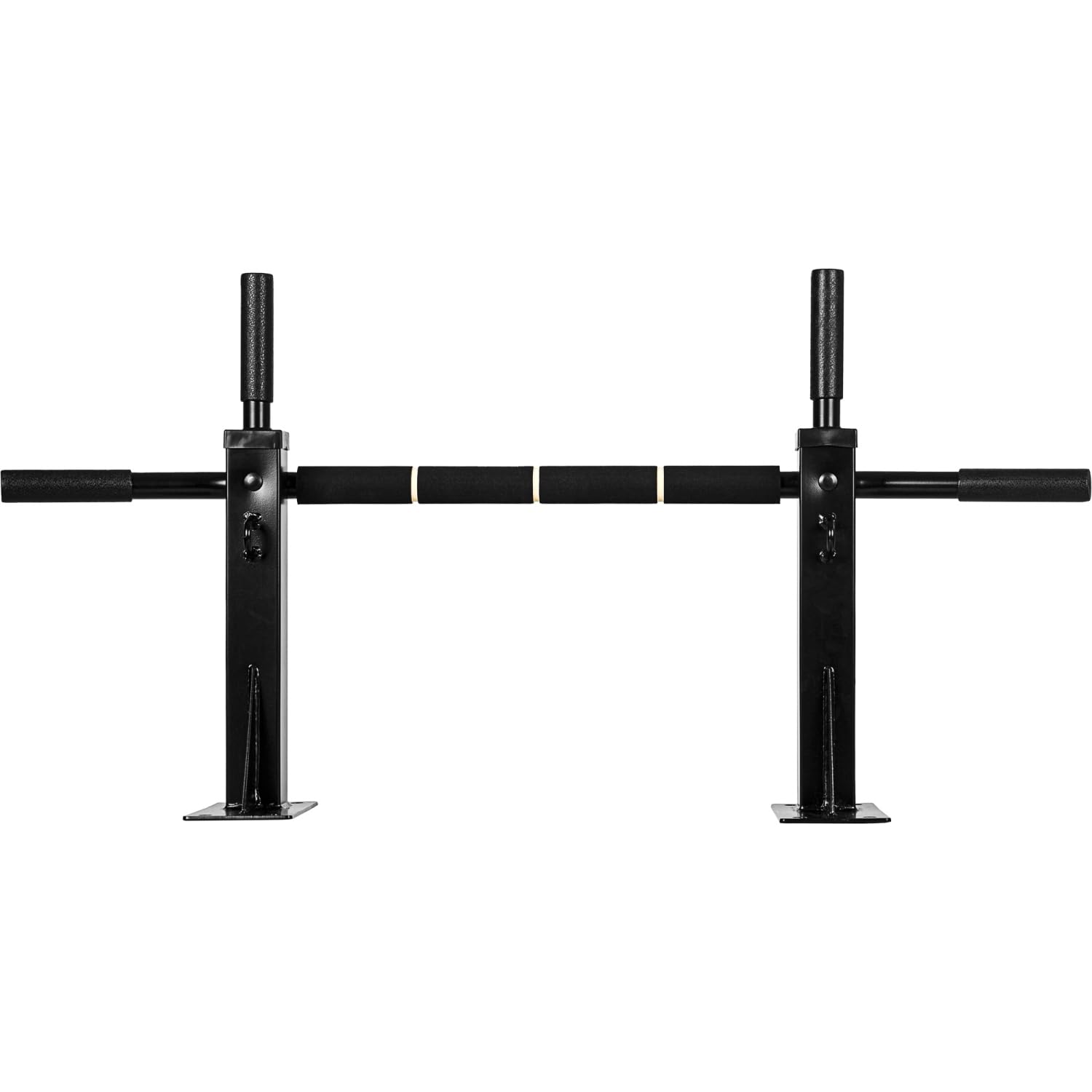 MOVIT® Profi Klimmzugstange zur Wandmontage, bis 350 kg, 4x rutschfeste Griffe + XXL Softgrip, 2x Ösen für Zubehör, schadstoffgeprüft, Weiß oder Schwarz, Türreck Reckstange Pull up bar