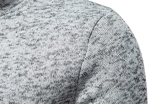 Men's Zip Collar Basic Shirts Sweater Long Sleeve Thermal Solid Shirts Casual Turtleneck Workout Pullover Top4