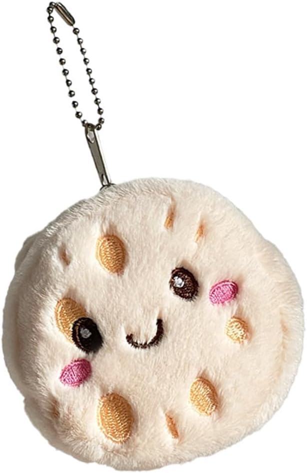 Lotuses Root Coin Purse Plush Change Pouch with Keychain Makeup Bag Coin Bag