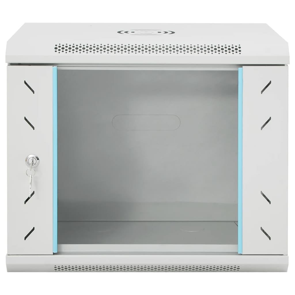 9U Wand-Netzwerkschrank 19 Zoll IP20 Grau 53x40x45 cm robustes Stahlgehäuse für Heimnetzwerk, Büro, Unternehmen, Datensicherung, Storage, Server, NAS, Festplatten, Backup, Archivierung