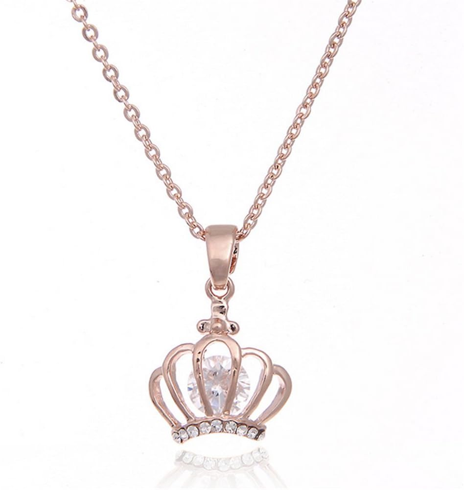 Beautifully Clavicle Chain Short Necklace Zircon Crown Pendant For Women