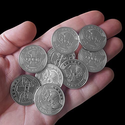 ZFG Inc. Zero F's Given Giftable Novelty Joke Coins, Color Silver, Flying F*ucks, 10-Pack