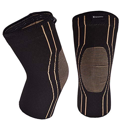 Thx4COPPER Sports Compression Knee Brace for Joint Pain and Arthritis Relief, Improved Circulation