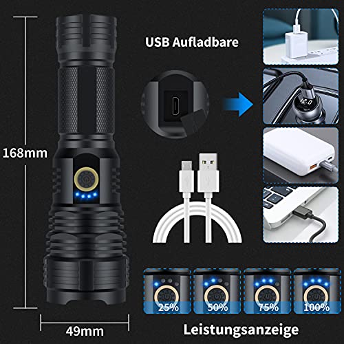 Amzyigou Torcia Led 10000 Lumen Torcia Tattica