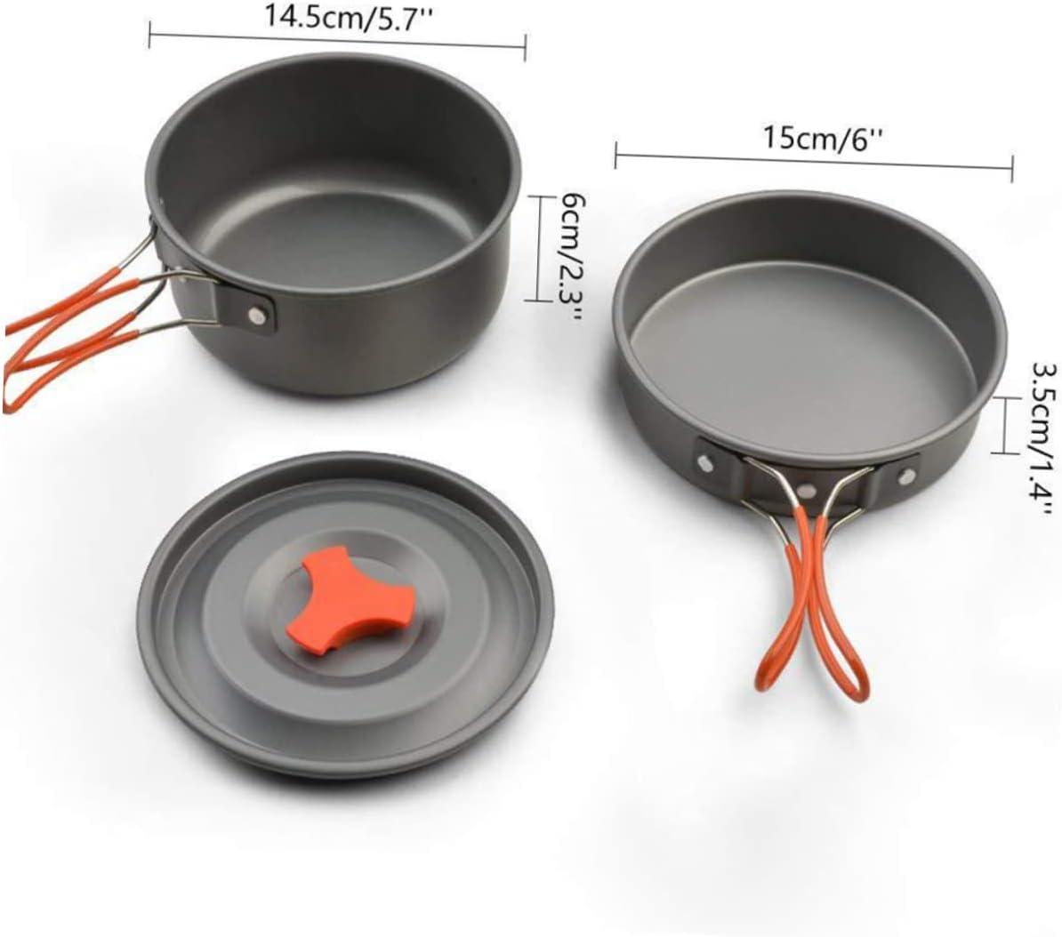 1Set Portable Camping Cookware Set Outdoor Cookware for People Includes Anodized Frying Pan Scoop Insulated Handles for Safety for Hiking