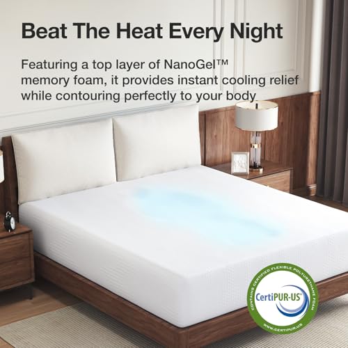 Novilla 14 inch Full Memory Foam Mattress, Gel Memory Foam Mattress for Cooling Night Sleep & Pressure Relief, CertiPUR-US Certified