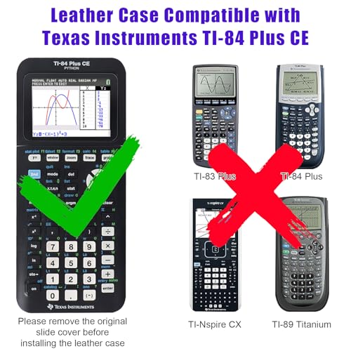 Image of YouKnow PU Leather Protective Case Compatible with Texas Instruments TI-84 Plus CE Color Graphing Calculator with ID Card Slot (Only Case) (Purple)