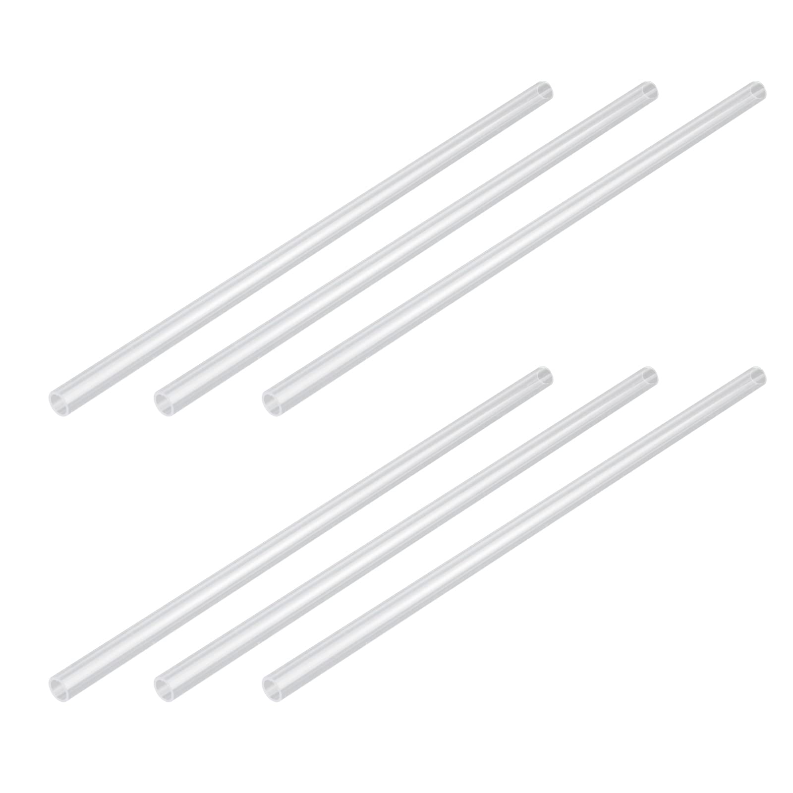 Oedema 10mm OD Clear Rigid Tubing Plastic Test Tubes 7mm ID, 10mm OD, 6PCS