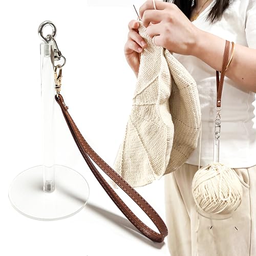 Image of Portable Yarn Holder for Crocheting Clear Crochet Yarn Holder Knitting Accessories Thoughtful Gift for Craft Lover Beginner (Acylic)
