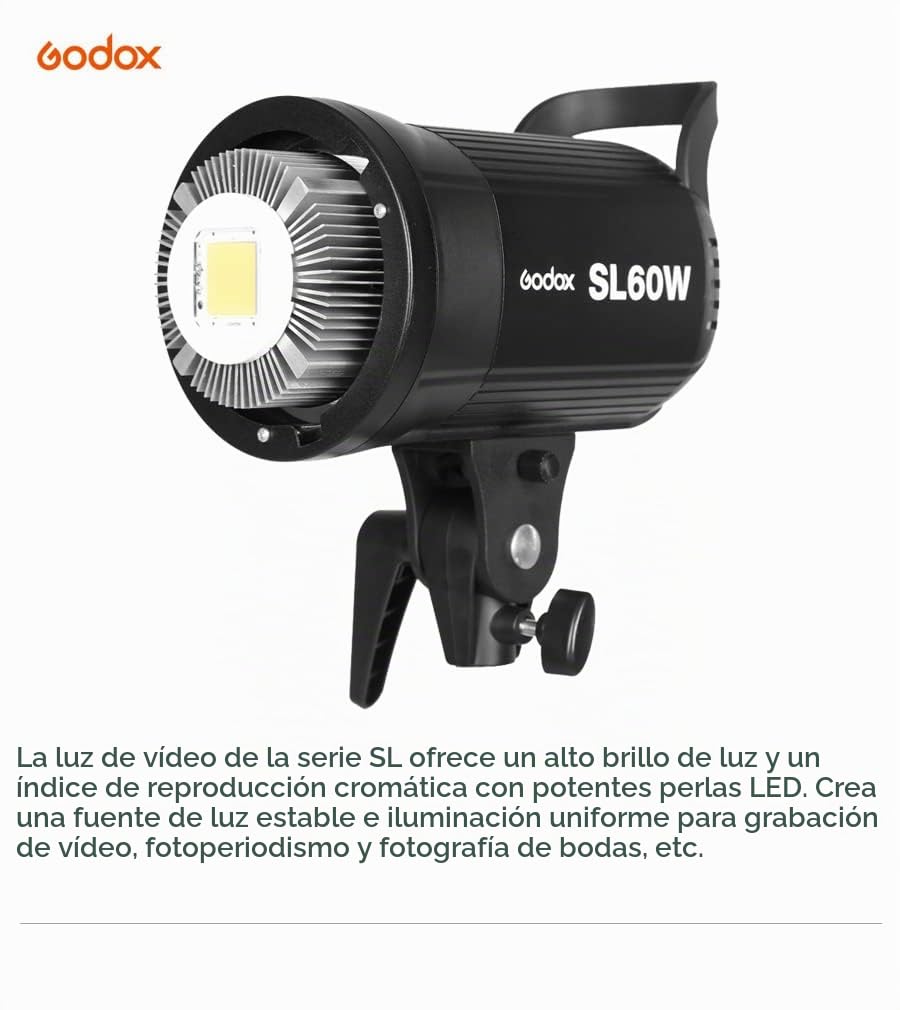 Godox SL-60W CRI 95+ LED Video Light SL60W Continuous Light with Bowens Mount with Remote Control + P60 parabolic Round softbox with Honeycomb Grid, Light Stand