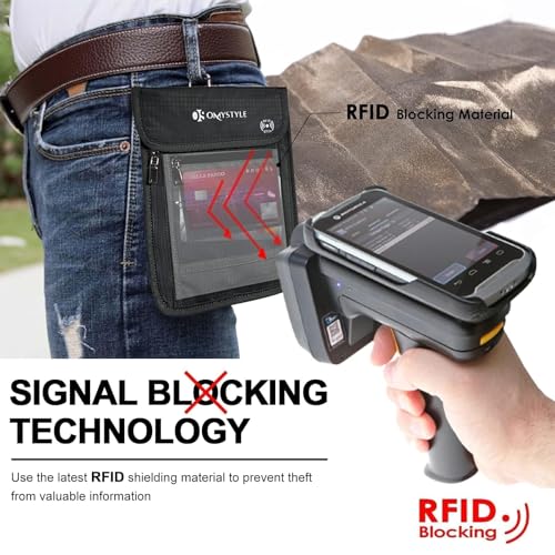 omystyle neck wallet rfid passport holder for travel adjustable neck strap waterproof neck pouch for men amp women to keep cash credit cards and documents safe black 8x6