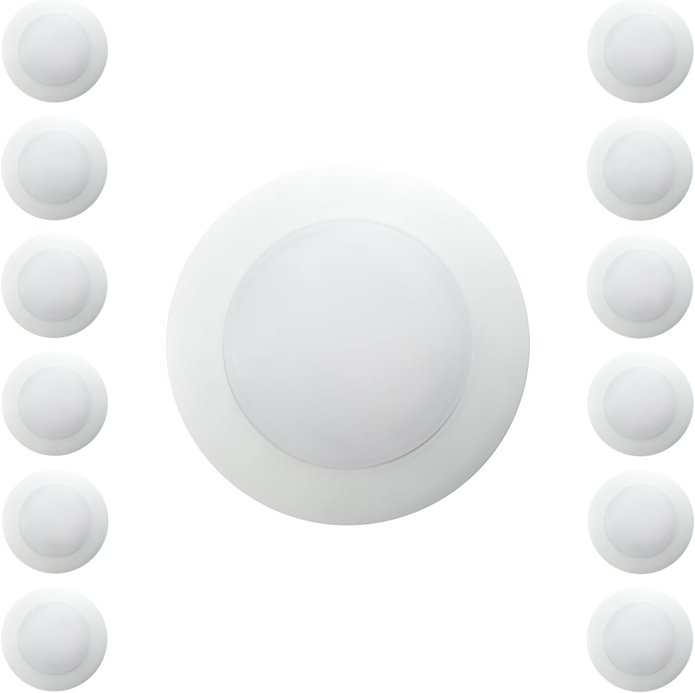 7.5" Surface Mount Led Disk Light Suit for 3" or 4" J-Box, 3000K, CRI90, 1000lm, 11W, Low Profile Flush Mount Ceiling Light Fixture (12 Pack) 3000K 12 pack