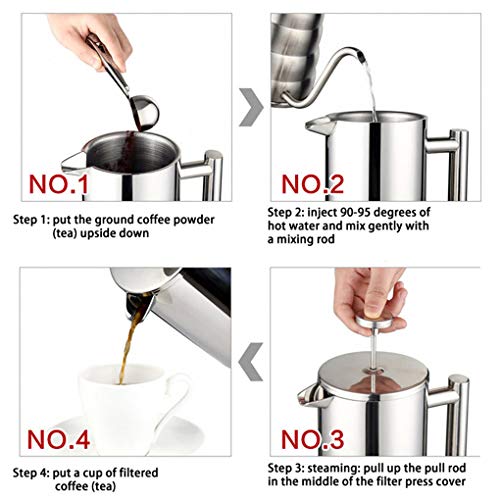 teng hong hui 304 Rvs Koffie Percolator Dubbele zeef Thee Maker Thuis Keuken Drink Tool 350 ml - Image 4