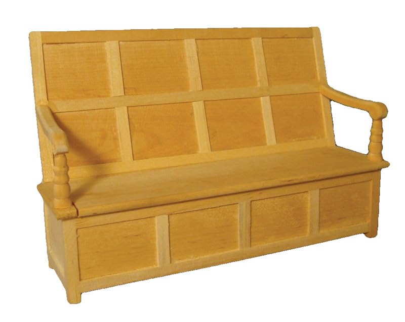 Yorkshire Miniatutres Tudor Bench/Settle, Dolls House Miniatures, Furniture, Church 1.12 Scale, Dollhouse Miniature, 1:12 Scale,