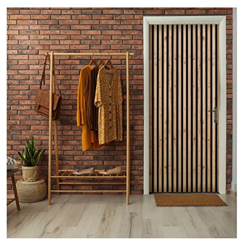 Türtapete Selbstklebend Küche Holz Holzoptik Bretter - 91x211 cm...