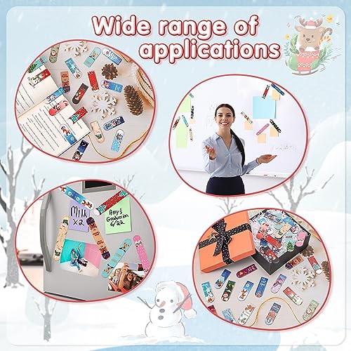 JSRQT 30Pcs Christmas Magnetic Bookmarks,Snowman Magnet Page Markers - Image 4