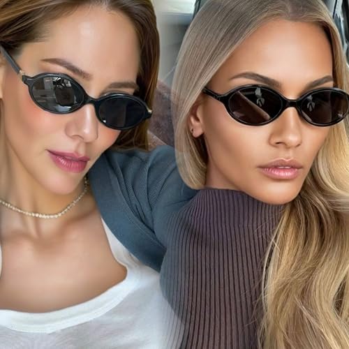 Retro Oval Sunglasses for Women Trendy Designer Small Round Glasses 90s Shades Cute4