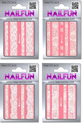 12 Packungen Nailsticker HBJY Set 1 Borten Streifen weiss selbstklebend - Nagelsticker - Nail-Tattoo – Bild 5