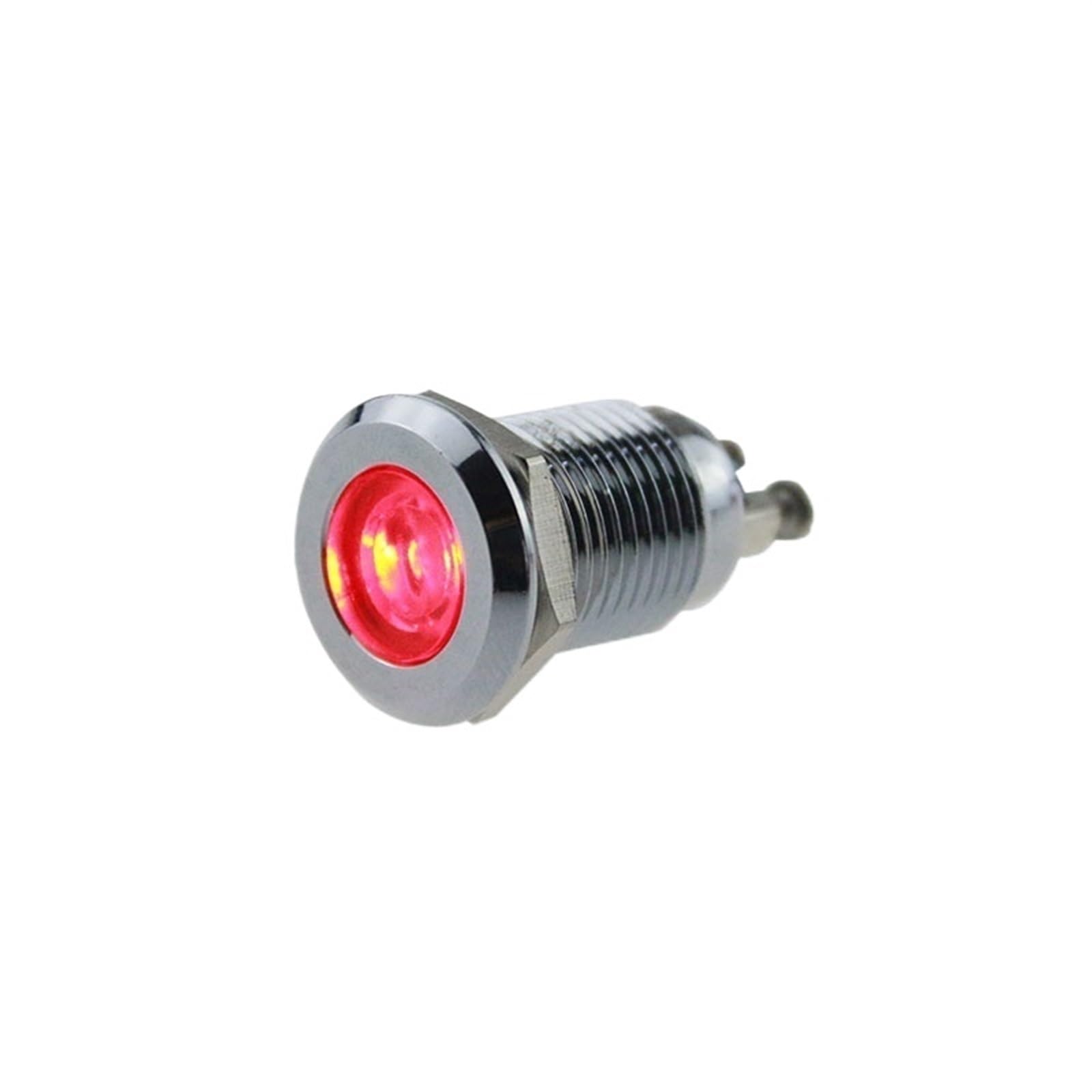 10 sztuk wodoodpornych metalowych wskaźników LED 12 mm, 3/6/12 V/24/110/230 V, czerwony, zielony, niebieski, żółty i biały. (żółty, 12 MM-3-6V)