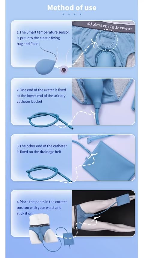 Dispositivo de micción portátil para hombres, bolsa de silicona reutilizable para uso de pie, ideal para demencia e incontinencia, capacidad de 1000 ml
