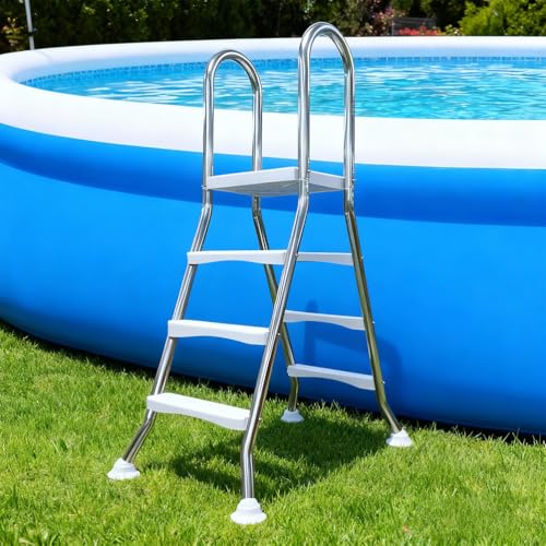 Escalera para piscina con 3 peldaños de acero inoxidable miniatura 1