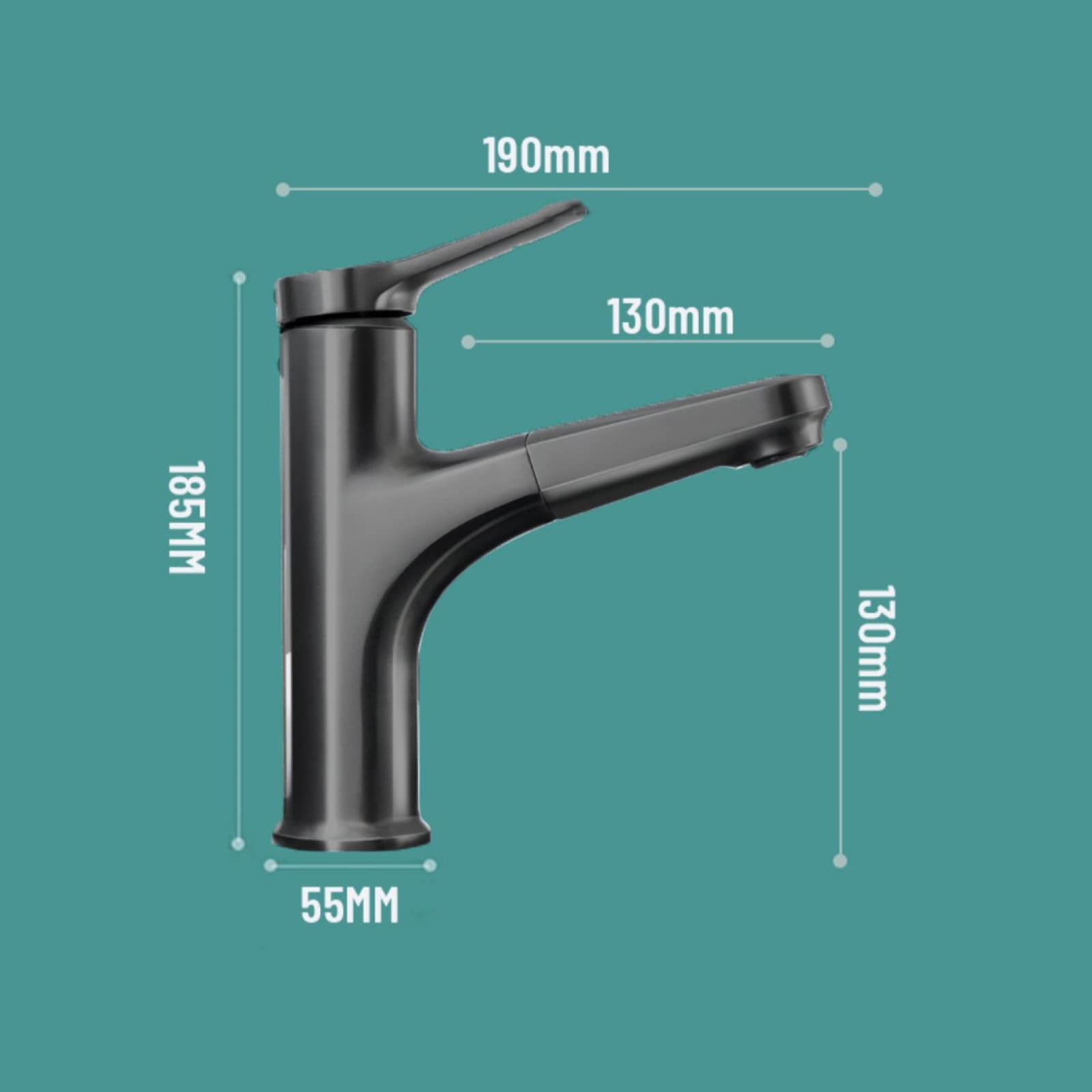 Trek Badkamer Kraan Enkele Gat Wastafel Kraan Enkele Mode warm en Koud Koper Enkele Handvat Multifunctionele Intrekbare Trek Badkamer Kraan