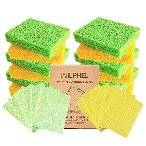 Vilphel Non Scratch Sponges 12 Pack Multi-Purpose Eco Friendly Dish Sponges For Washing Dishes #TOP21