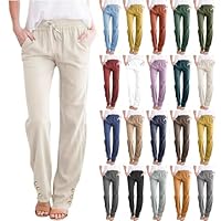 Pantalon Fluide Femme Taille Elastique DéContracté Offre Speciale Dentelle Pantacourt Fluide éTé Jeans Taille Haute Jogging Linen Pants Women Blouse Paillettes SoiréE Le Legging Blanc Moto