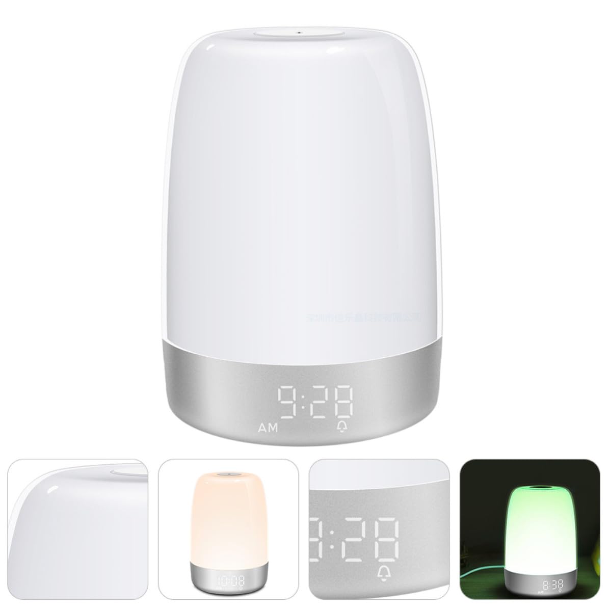 Veilleuse de Réveil LED à Minuterie, Lampe de Chevet Blanche