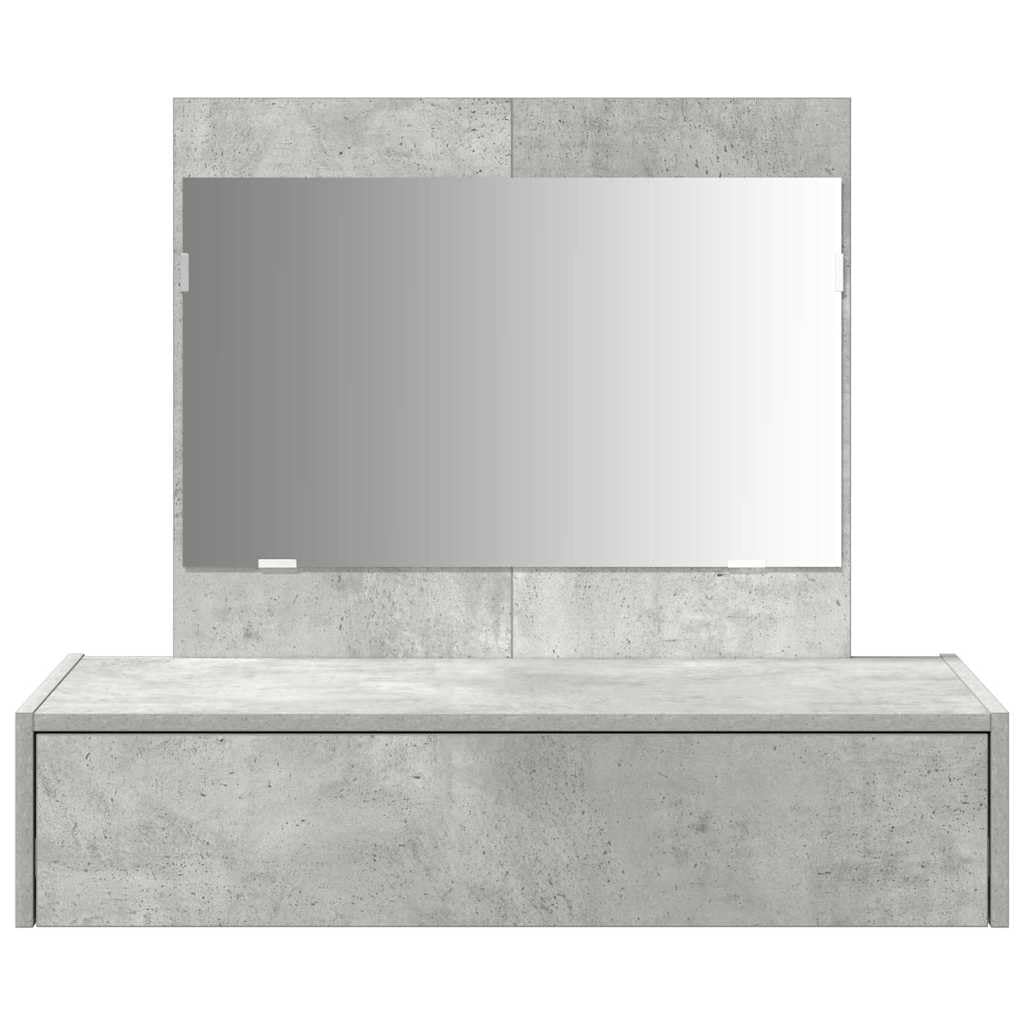 Schminktisch mit Schubladen Grau 83 x 40 x 70 cm Holzwerkstoff moderner Kosmetiktisch mit Spiegel Stauraum für Schlafzimmer und Bad praktische Makeup Kommode Organizer