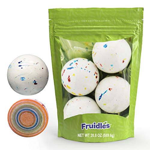 JUMBO Psychedelic Jawbreaker with Candy in Center, Boulders Speckled Candy, The Big Bruiser Jawbreaker, Kosher Certified, 2 1/4" Inches Each (4-Pack)