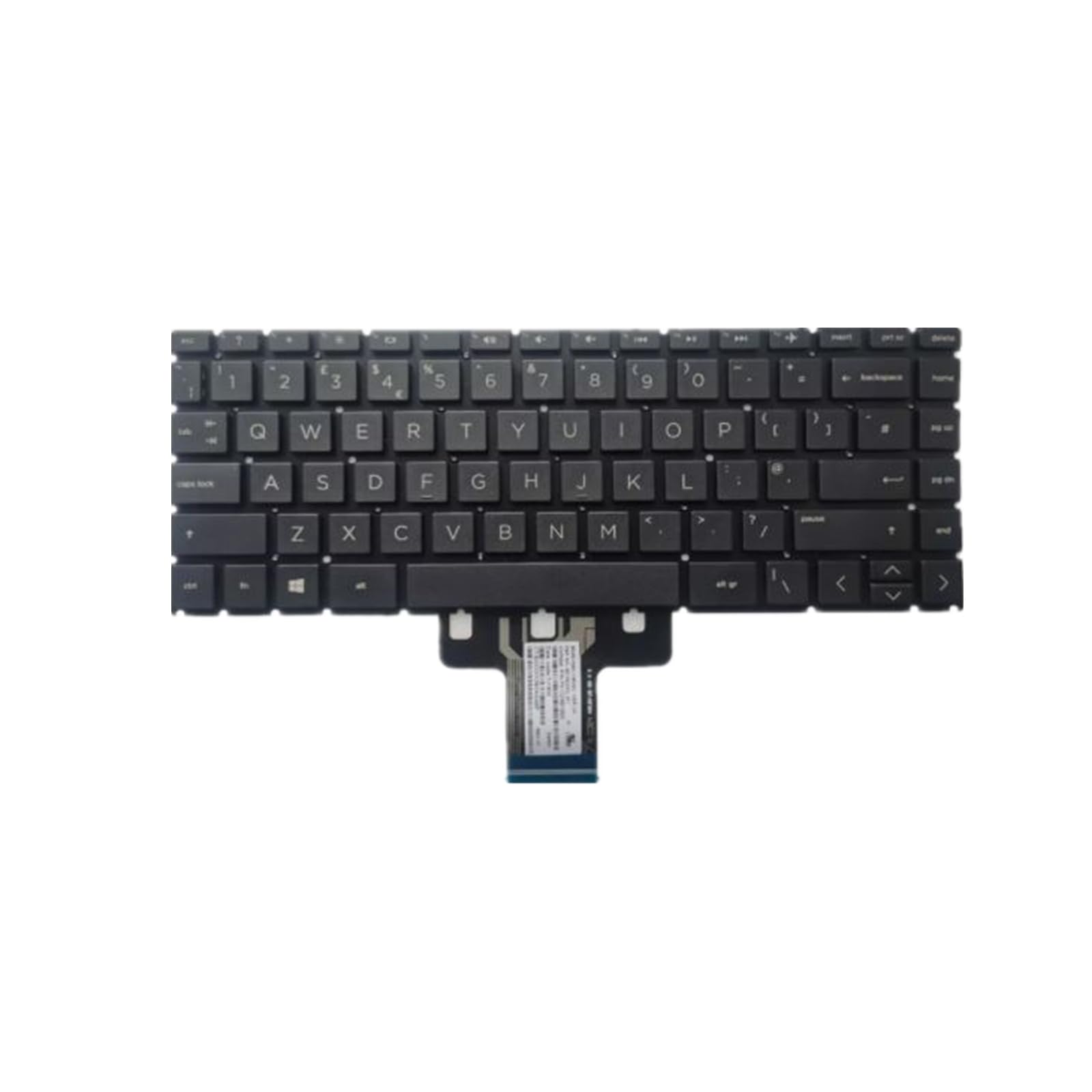 Teclado HP 14s-dp0000 para portátiles repuesto negro con distribución UK English 2
