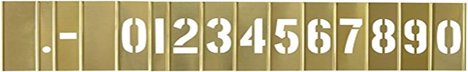 Deezio3 Inch Brass Number Stencils, Numbers and Punctuations Stencil Kit - 15 Piece Set
