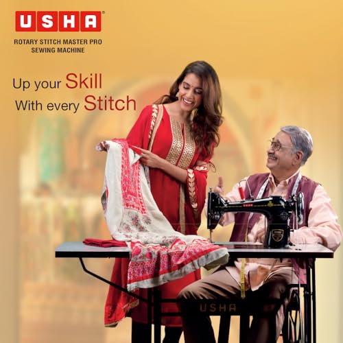 Image of USHA Tailor Sewing Machine | Rotary Stitch Master With Hook Head | Maximum Sewing Speed Of 1800 SPM, Black