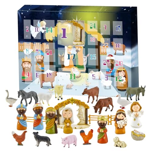 Krippe Szene Adventskalender, 24 Tage Weihnachtskalender für Kinder...