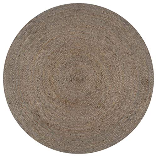 Alfombras Redondas Yute Gris Marca UnfadeMemory