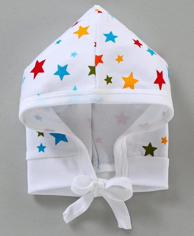 Image of Printed Soft Cotton Cap for New Born Baby Boys & Girls Tie Knot Caps for Infants Topi | Pack of 3